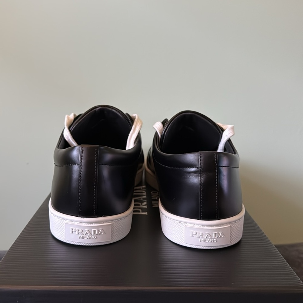 Prada Lane Triangle Logo Low Top Leather Sneaker - Picture 3 of 7